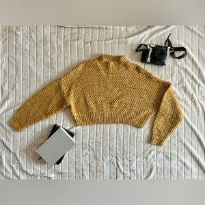 TopShop cropped yellow sweater